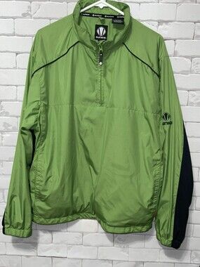 Mens SunIce Pullover Jacket Windbreaker Green Black Sz Med